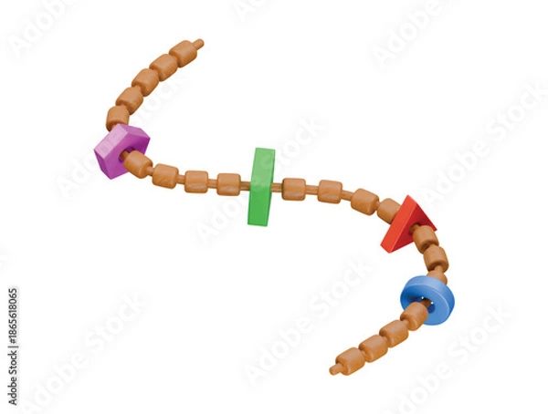 Obraz geometric beads icon 3d illustration render