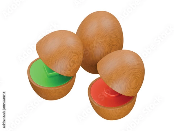 Obraz geometric eggs icon 3d illustration render