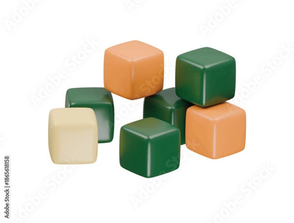 Obraz clay blocks icon 3d illustration render