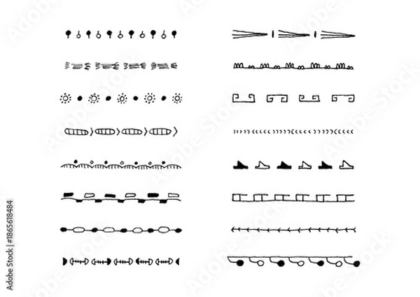 Obraz ナチュラルでシンプルな手描きのラインセット14