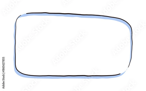 Obraz ペンで手描きされたシンプルで可愛い四角い吹き出しのイラスト素材