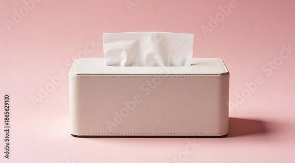 Obraz Holder with paper tissues on pink background