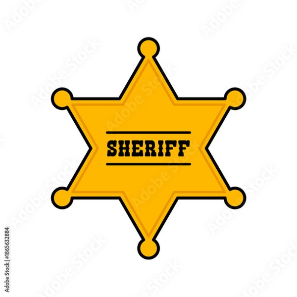 Obraz Vector Sheriff Badge Illustration on White Background