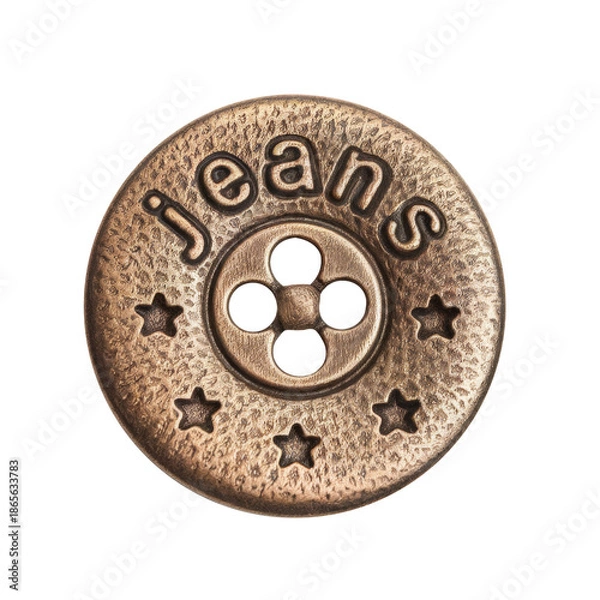 Obraz Metallic Jeans Button with Stars