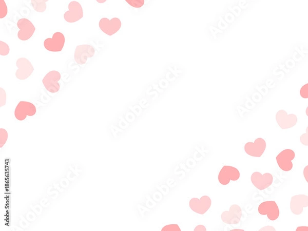 Obraz シンプルで可愛いハート柄のフレーム素材 赤