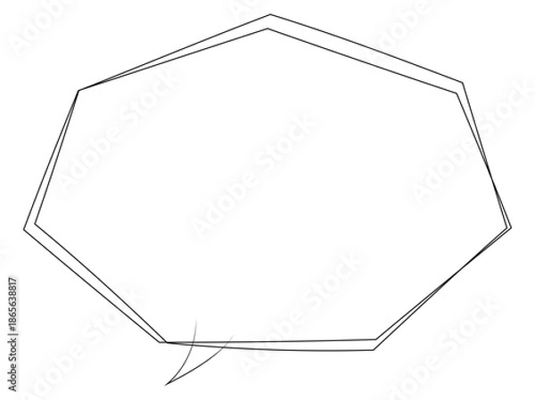 Fototapeta 吹き出しのイラスト24【手書き落書き風の二重線】