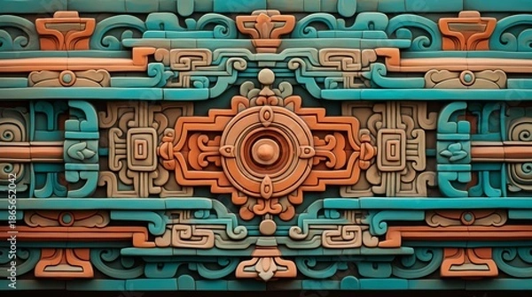 Obraz Colorful architectural design featuring intricate patterns.