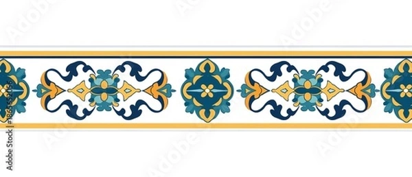 Obraz Decorative border pattern in vibrant colors.
