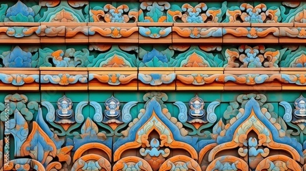 Obraz Intricate tile patterns with vibrant colors.