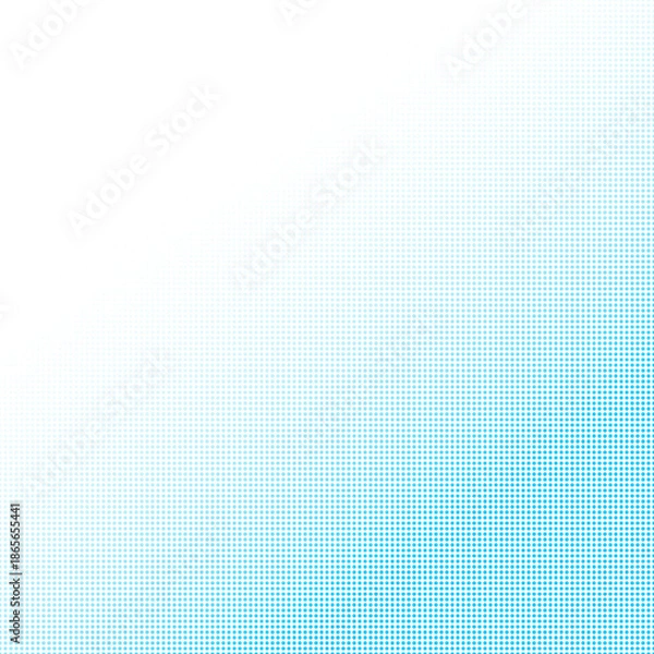 Obraz Blue gradient halftone dot pattern isolated on transparent background