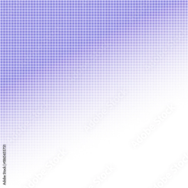 Obraz Blue gradient halftone dot pattern isolated on transparent background