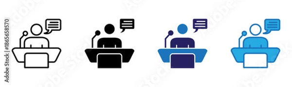 Obraz Conference Icon Multi Style Vector Illustration