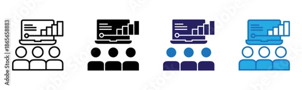 Obraz Watching Video Icon Multi Style Vector Illustration