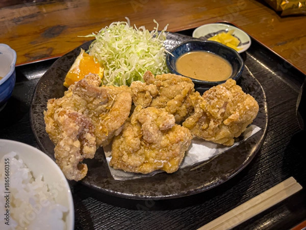 Fototapeta 沖縄の定食屋の食事