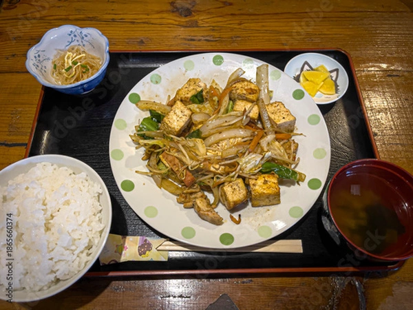 Fototapeta 沖縄の定食屋の食事