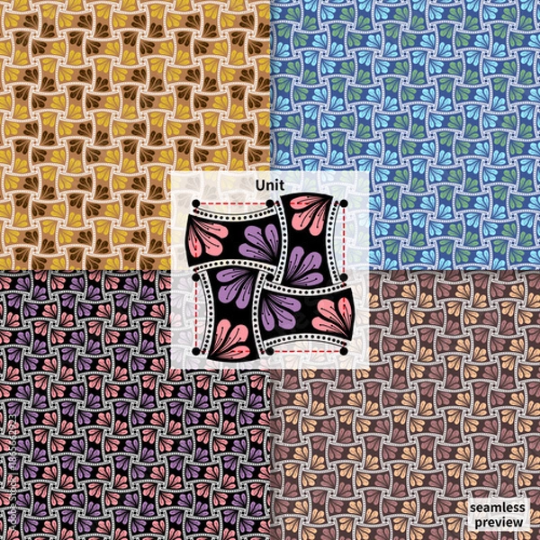 Obraz Ornamental Floral Seamless Pattern with Modular Unit Design