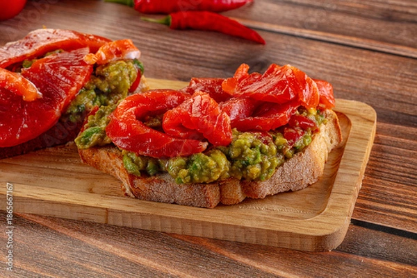 Obraz Tapas with salmon and avocado