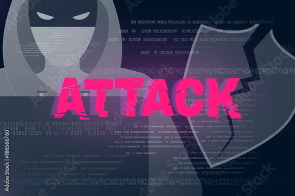 Fototapeta Hacker attack theme background