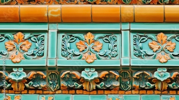 Obraz Colorful architectural ceramic tile design.
