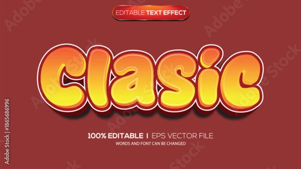 Obraz 3D text effect clasic theme