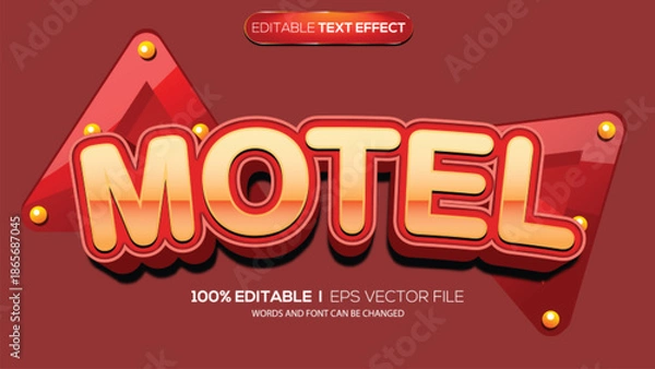 Obraz 3D text effect motel theme