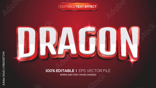 Obraz 3D text effect dragon theme