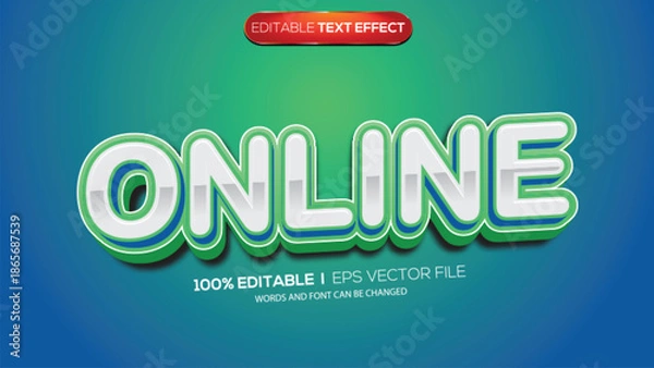 Obraz 3D text effect online theme