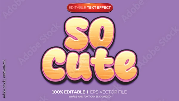 Obraz 3D text effect so cute theme