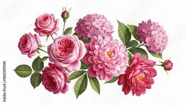 Obraz Pink garden flowers