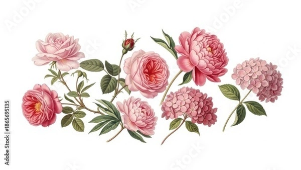 Obraz Pink garden flowers