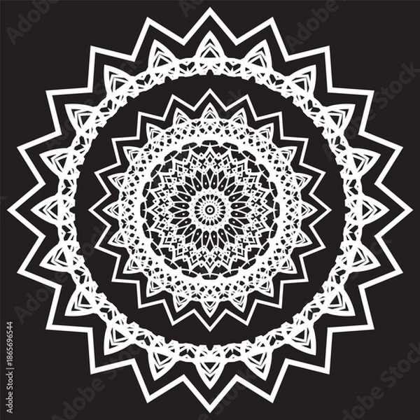 Obraz Abstract Black and White Mandala Vector