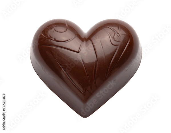Obraz Dark chocolate heart isolated