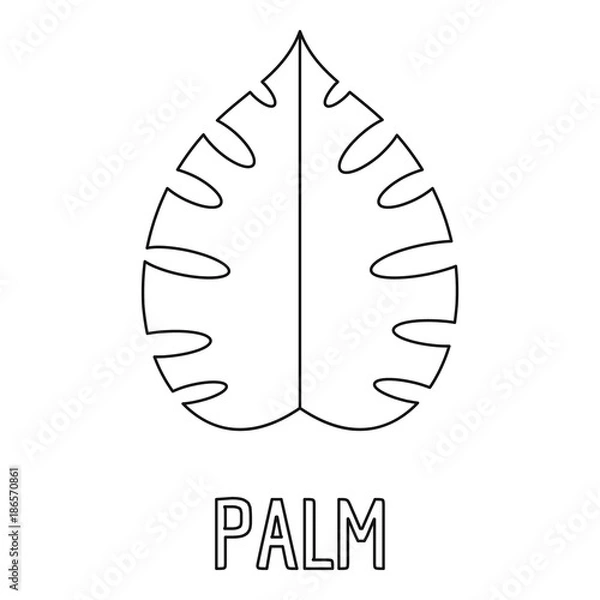 Fototapeta Palm leaf icon. Outline illustration of palm leaf vector icon for web