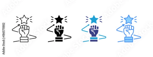 Obraz Motivation icon set multiple style collection