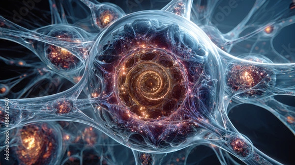 Fototapeta Cell membrane, 3D illustration