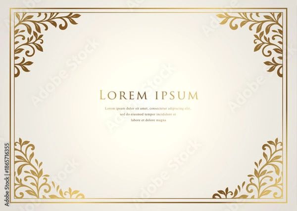 Fototapeta Elegant Botanical Frame with Subtle Beige Background
