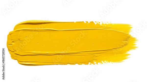 Obraz Vibrant Yellow Paint Stroke Texture On Black Background