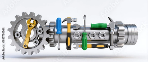Fototapeta Engineering Tools on Gears.