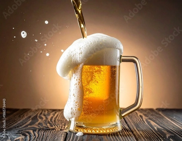 Obraz Foamy beer flow