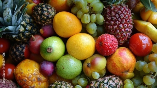 Obraz Colorful fruit medley close-up