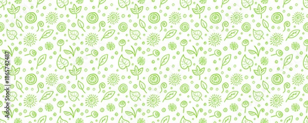 Obraz floral green seamless pattern - 1
