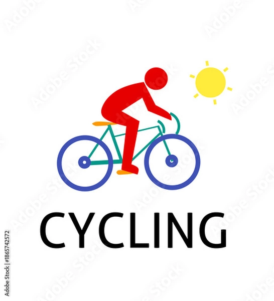 Obraz Cycling flat illustration
