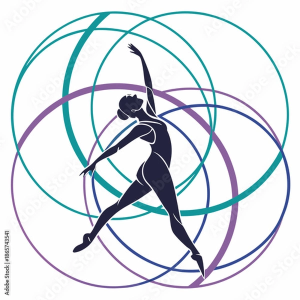 Obraz Abstract Orbiting Curves with Dynamic Center Symbol