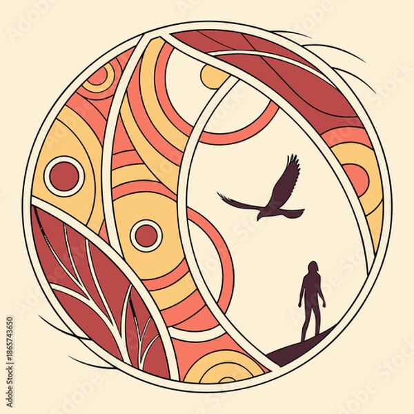 Obraz Rounded Abstract Vortex with Open Negative Space