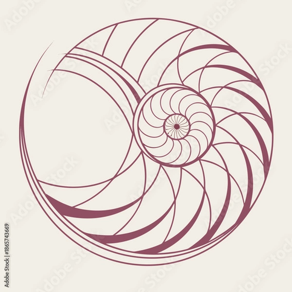 Obraz Rounded Abstract Spiral Core Vector Symbol