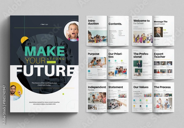 Obraz Education Brochure Template Design Layout