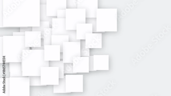 Obraz Abstract Minimalist 3D White Cubes Background with Subtle Shadows - Modern Geometric Pattern