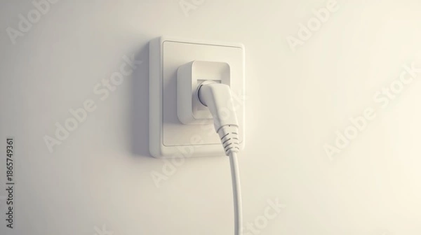 Obraz A modern electrical outlet with plug.