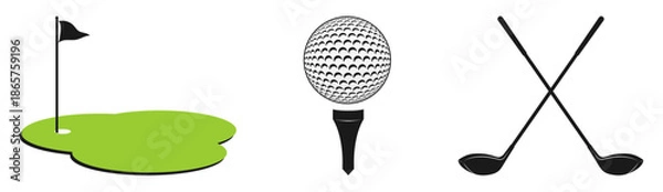 Obraz golf element icon