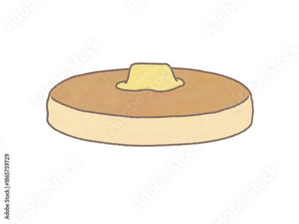 Obraz ホットケーキにバターをのせたイラスト